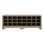Prepac 24 pair Shoe Storage Cubby Bench, Drifted Gray