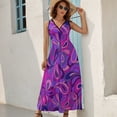 thumbnail image 5 of Psychedelic Hippie Purple Tears Dress Summer Street Style Bohemia Long Dresses Female Sleeveless Printed Maxi Dress, 5 of 9