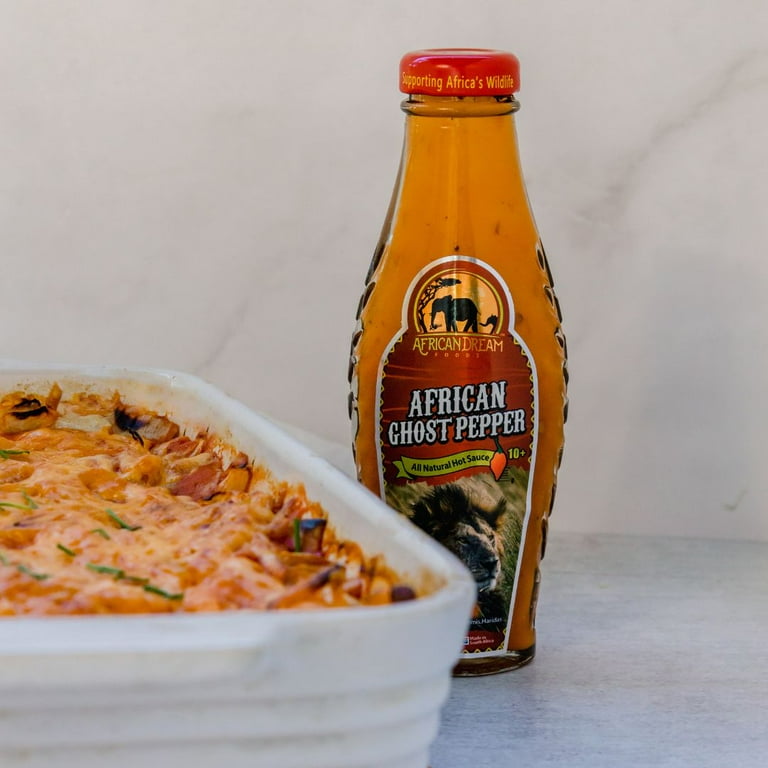 African Ghost Pepper Hot Sauce – Extremely Spicy, Vegan & Non-GMO Sauce In Glass Bottle (5 Fl Oz)