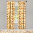 thumbnail image 3 of Ambesonne Garden Curtains, Hibiscus Flourish, Pair of 28"x84", Orange White, 3 of 5