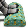 thumbnail image 3 of Pineapple Foot Rest, Geometric Hipster Design Tropical Climate Fruits Pattern Retro Summer, Non-Slip Backing Adjustable Ergonomic Memory Foam Leg Support for Office, Orange Seafoam Green, by Ambesonne, 3 of 5