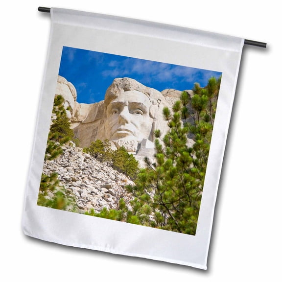 3dRose, Abraham Lincoln, Mount Rushmore, South Dakota - US42 BJA0017 - Jaynes Gallery, 12 x 18 inch Garden Flag