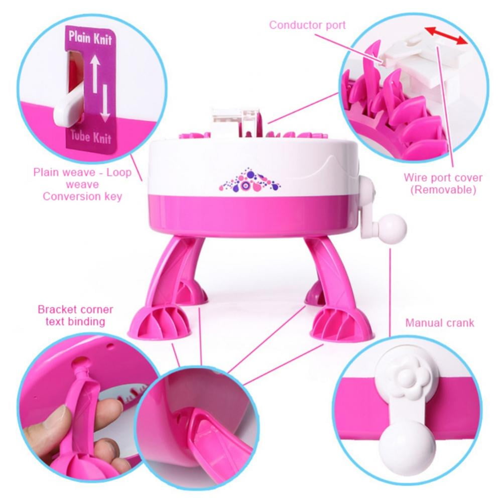 AJZIOJIRO Girls 22 Needles Knitting Machine Toys Kids Girls Toys Educational Toys Kids Games Gifts for 6-12 Year Old