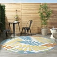 thumbnail image 4 of Nourison Aloha Indoor/Outdoor Tropical Botanical Ivory/Multi 7'10" x round Area Rug, (8' Round), 4 of 11