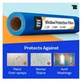 thumbnail image 4 of Window Protection Film, 24 inch x 200 feet, Made in The USA, Strongest and Most Durable Window Protection Film for Construction, Blue Self-Adhesive Temporary Glass Protective Film, 4 of 6