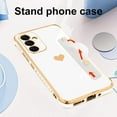 thumbnail image 4 of Designed for Samsung Galaxy A54 5G Case White Love Hearts Design for Women Girl Men, Luxury Plating with Strap Stand Full Camera Lens Protection Bumper for Galaxy A54 5G, 4 of 12