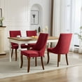 thumbnail image 4 of Dining Chairs Set of 4，Chenille Fabric Tufted Kitchen Dining Room Chair with Curved Solid Wood Legs, Dinner Chair Comfy Fabric Upholstered Accent Chair, 4 of 13