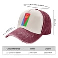 thumbnail image 3 of Flag Of Eritrea Baseball Cap Distressed Adjustable Vintage Cotton Denim Hat for Women Men, 3 of 7
