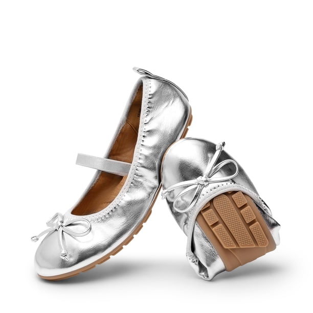 Zapatos Bailarinas para Niña DREAM PAIRS Mary Janes Plateados Talla 12