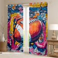 thumbnail image 2 of Homewish Rugby Game Blackout Curtains Set of 2 (52x84 Each),Sport Theme Window Curtains,Colorful Graffiti Curtains and Drapes For Boys Kids,Breathable Home Decor, 2 of 6