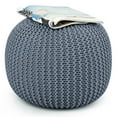 thumbnail image 1 of Gymax Pure Cotton Pouf Floor Ottoman Hand Knitted Footrest Cable Style Home Grey, 1 of 6