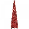 thumbnail image 2 of [Clearance!]Slim Collapsible Pop Up Tinsel Artificial Christmas Tree With Stand For Small Place Xmas Decorations, 2 of 4
