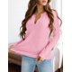 thumbnail image 4 of Remera PRETTYGARDEN de Manga Larga con Cuello en V y Tejido Waffle Rosa Talle M, 4 of 5