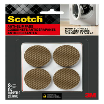 Scotch Gripping Pads, 1.5 in. Diameter, Brown, 8 Non-Slip Pads