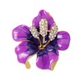 thumbnail image 1 of Broche para mujer, broche de flores con vidrio creado, color morado, Metal, 1 of 5
