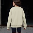 thumbnail image 3 of Grblisyd Girls Crewneck Sweatshirt Kids Solid Color Long Sleeve Pullover Sweater Fashion Casual Fall Layering Top, 3 of 3