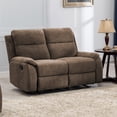 thumbnail image 2 of AC Pacific Ronald Contemporary Reclining Loveseat in Brown Faux Leather, 2 of 6