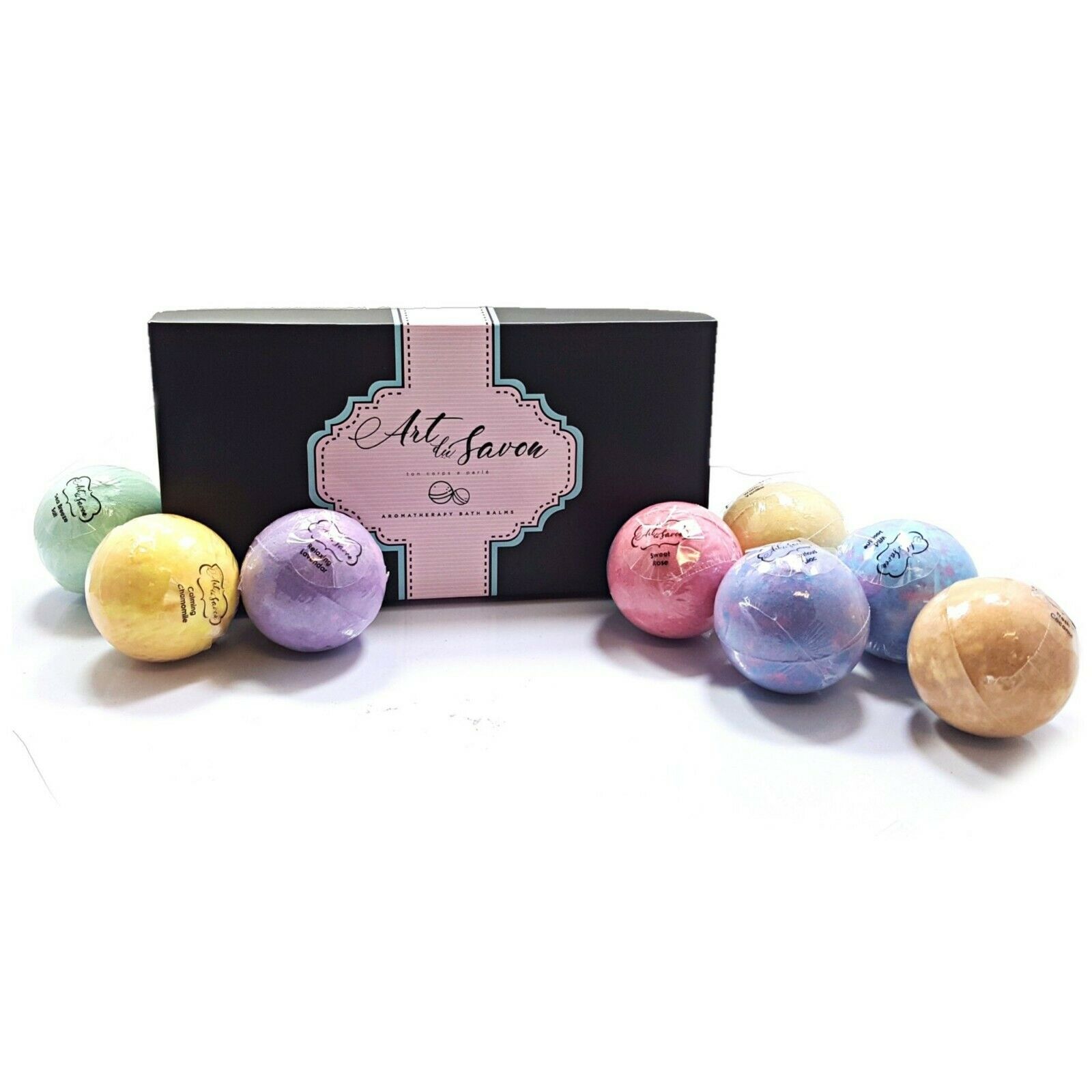 ISO Beauty Presents Art Du Savon 8pc Bath Bomb Luxury Gift Set Soothe Your Stressed Body and Mind While The Bath Bombs Releasing Bursts Of Uplifting Fragrance While Conditioning Skin With Shea Butter - image 1 of 2