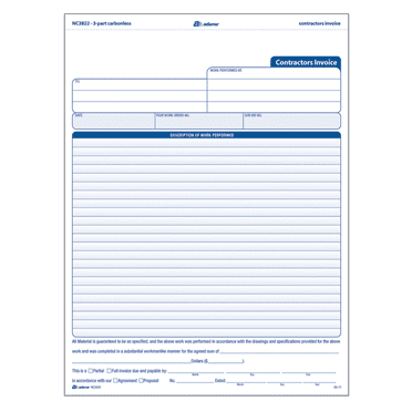 adams contractors invoice book walmart com
