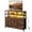 Rust, variant on CONCETTA 45 inch TV Stand, 6-Drawer Fabric Dresser with LED Lights and Charging Station, Entertainment Center for Bedroom Living Room Hallway, Black