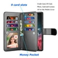 thumbnail image 3 of TakFox For Samsung Galaxy S22 Ultra Wallet Case,[9 Card Slots] PU Leather ID Credit Holder Folio Flip [Detachable] Kickstand Magnetic Phone Cover,Black, 3 of 7