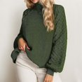 thumbnail image 4 of Winter Knitted High Neck Pullover Sweater Soft Warm Turtleneck Top Cozy Casual Fall Fashion Comfortable Yarn Elegant Long Sleeve Outerwear, 4 of 6