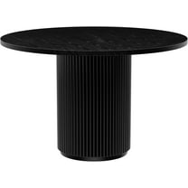 KithKasa Round Dining Table Wood Kitchen Table Pedestal for Dining Room Living Room, 40" Black Dinning Room Tables for 2-4 Adult, Farmhouse Dinner Table with Solid Wooden Table Base(Only Table)