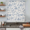 thumbnail image 5 of Blue Paisley Sheer Curtains 45 Inches Long, Vintage Boho Flower Botanical Leaf Branch Light Filering Curtains, Breathable Simi Curtain Privacy Drapes for Kitchen Bathroom Small Window Treatment, 5 of 9