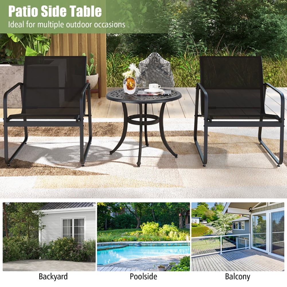 Aimee Lii 24" Patio Side Table with Adjustable Footpads for Poolside Backyard Balcony, Outdoor Patio Furniture, Brown Aimee Lii 24" Patio Side Table with Adjustable Footpads for Poolside Backyard Balcony, Outdoor Patio Furniture, Brown
