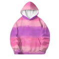 thumbnail image 4 of LEKWK Hoodies for Girls Gradient Print Warm Long Sleeve Hooded Pullover Sweatshirt with Kangaroo Pocket Lightweight Tops Fall Winter Back to School Uniforms Outdoor Size 3-14 Years, 4 of 9