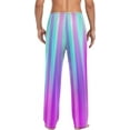 thumbnail image 2 of HPINK-T Gradient Purple Blue Mens Sleep Pajama Pants Set Bottoms Merry Christmas Fleece Lounge Sleepwear PJs, 2 of 13