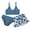 Blue, variant on 8-12T Little Girl's 3 Pieces Bikini Kids Cute Swimsuits Print Swimwear with Cover Up Beach Skirt
