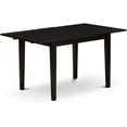 thumbnail image 5 of East West Furniture NFT-BLK-T Norfolk Kitchen Table - a Rectangle Dining Table Top with Butterfly Leaf, 32x54 Inch, Black, 5 of 6