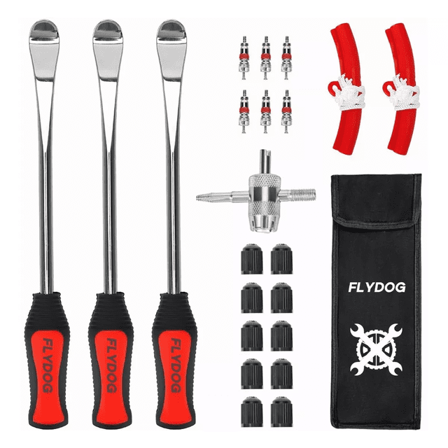 Kit De Palanca Desmontar Llantas Motocicleta Bicicleta Negro/Rojo