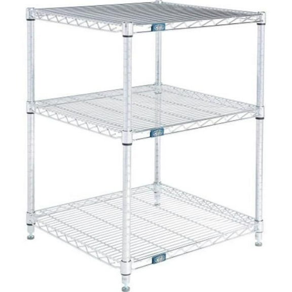 Global Industrial  Nexel 3 Shelf Chrome Wire Shelving Unit Starter, Chrome - 24 x 24 x 34 in.