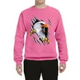 thumbnail image 2 of Torn Ripped Eagle Claws Animal Lover Unisex Crewneck Graphic Sweatshirt, Neon Pink, 3XL, 2 of 3