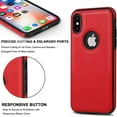thumbnail image 4 of AIOVETEAB Compatible with iPhone XS Max Case Premium Leather TPU Hybrid Case Cover,Red, 4 of 7