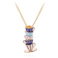 thumbnail image 1 of Collar con taza de café en forma de taza de té en 3D, elegante collar con colgante de suéter con forma de taza de té, cadena con colgante de taza de té, cadena chapada en oro de 14 quilates, regalo para mujer Rojo Verde, 1 of 5