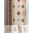thumbnail image 6 of Boho Geometric Sheer Curtains 54 Inch Length 2 Panels Set, Country Ethnic Nation Abstract Motifs Voile Window Treatment Rod Pocket Short Kitchen Curtains Drapes for Bedroom 52"x54"x2, 6 of 7
