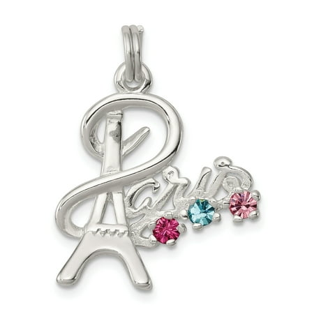 - 925 Sterling Silver Paris Multi Color Preciosa Crystal Pendant Charm Necklace Travel Transportation Fine Jewelry Ideal Gifts For Women Gift Set From Heart