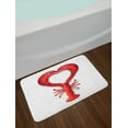 thumbnail image 2 of Sea Animals Bath Mat, A Boiled Lobster Shaped as A Heart Symbol Fish Dinner Seafood Love Restaurant Menu Art, Non-Slip Plush Mat Bathroom Kitchen Laundry Room Decor, 29.5 X 17.5 Inches, Red, Ambesonne, 2 of 2