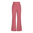 thumbnail image 4 of ZHYou Womens Flared Yoga Pants,Stretchy,High Waist,Bootcut,Workout,Moisture Wicking Trousers,Pink,Size M, 4 of 6