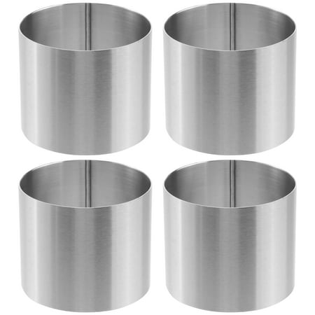 

4pcs 6*6*5cm Circular Stainless Steel Mousse Ring Cake Cookie Baking Mold Stainless Steel Biscuit Mould for Baking