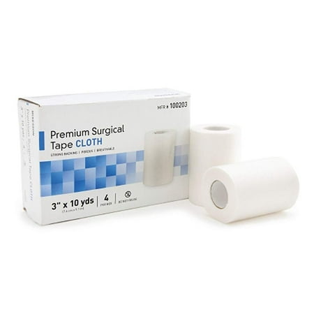 Medical TapesCase of 40 Surgical Tapes 3" x 10 ydsNon-sterile Cloth Tape for dressings and Medical DevicesHigh Adhesion StrengthHypoallergenic, Latex-FreeBidirectional Tear.