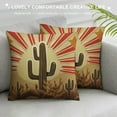 thumbnail image 3 of GOSMITH  Throw Pillow Cover Brown Arizona Desert Cactus at Sunset Old Southwest Square Decorative Throw Pillow Cushion Case for Home Couch Living Room Bed Sofa Car Pillowcase, 3 of 5