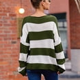 thumbnail image 4 of Suéter de mujer, suéter de mujer con cuello redondo, suéter a rayas para mujer, jersey de punto para mujer, funcionalidad inteligente superior, 4 of 6