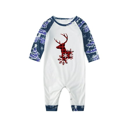 

TZNBGO Baby Boy Clothes Fashionable Christmas Print Family European And American Pajamas Parent-child Suit Baby