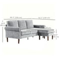 thumbnail image 3 of HOMCOM Canapé Sectionnel Convertible avec Méridienne Réversible Pieds en Bois, 3 of 10