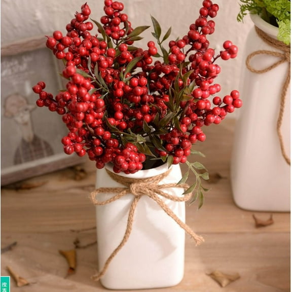 10 Pcs Artificial Berry Branch Stems, Realistic Simulation With Natural Berries And Leaves, Home Garden Wedding Party Decoration, Diy Crafts & Long-Lasting Use