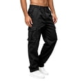 thumbnail image 3 of GrmtClth Cargo Pants for Men Hiking Work Sweatpants | Casual Jogger Elastic Waist Multi Pockets Fishing Athletic Outdoor Trousers Black 2XL, 3 of 7